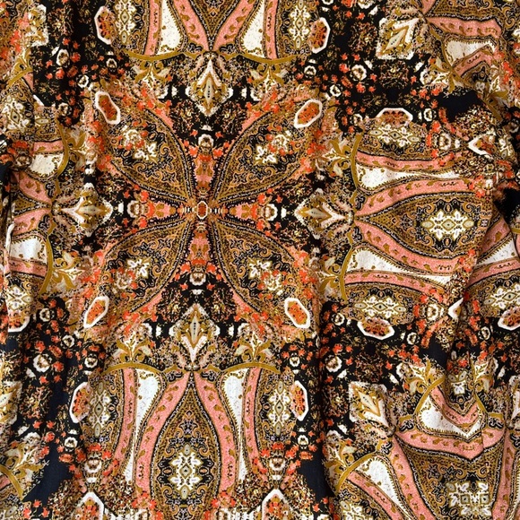 Free People All Yours Faux Suede Trim Kimono Boho Bell Sleeve Paisley Jacket Top - Picture 7 of 10